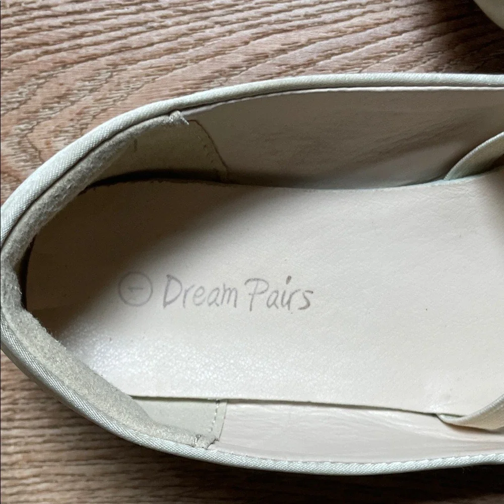 Dream Pairs Girls Ivory Satin Pearl Rhinestone‎ Mary Jane Ballet Flats Size 1